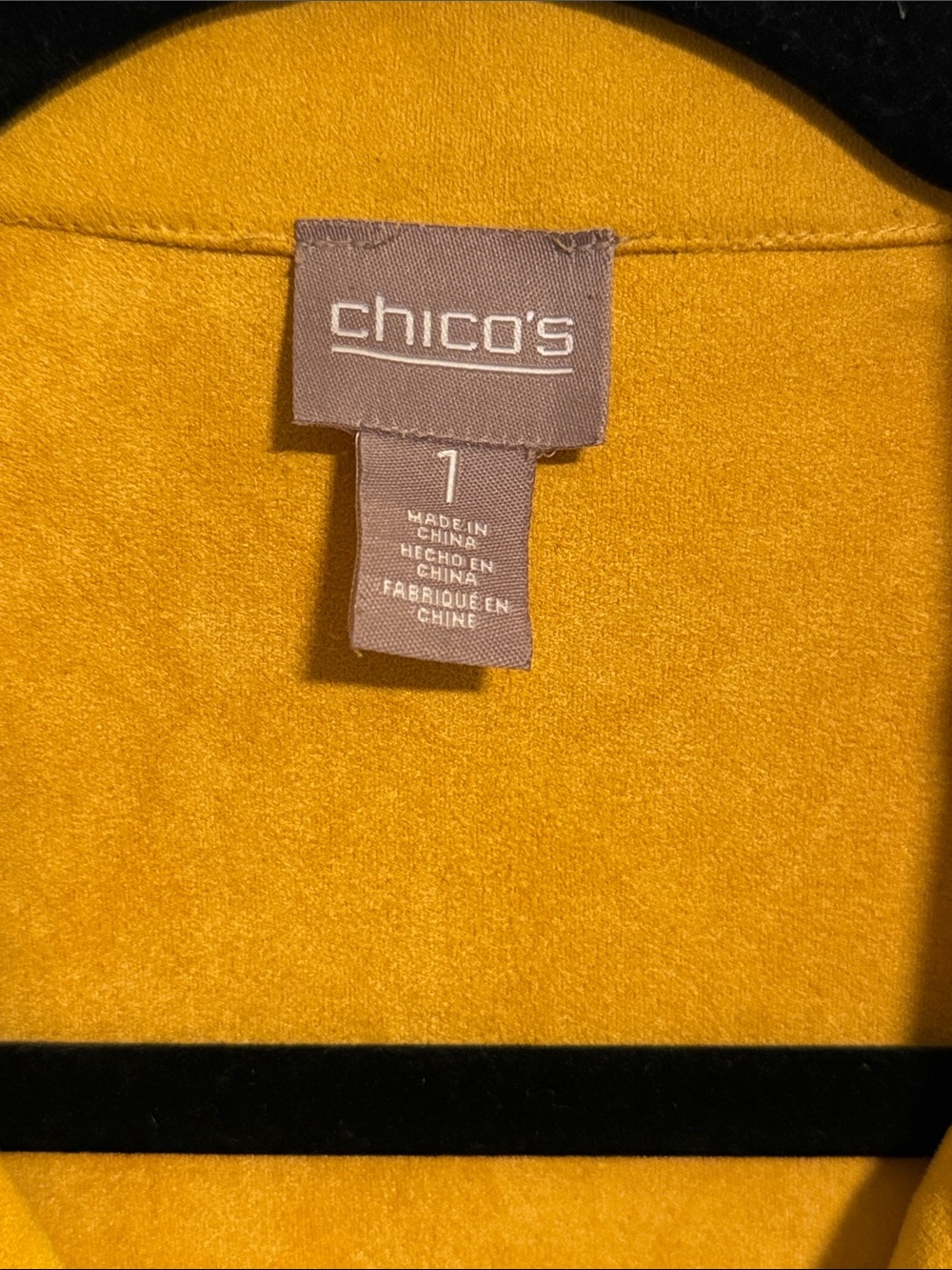Chico’s Mustard Yellow Faux Suede Jacket - Picture 2 of 7